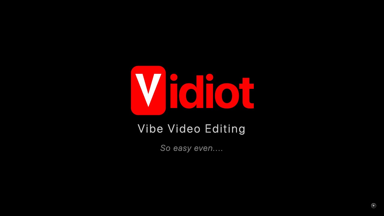 Vidiot logo with the tagline Vibe Video Editing