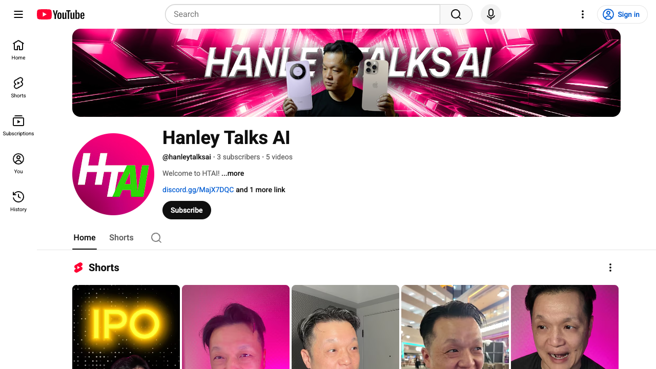 Hanley Talks AI YouTube Channel